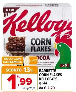 Iperal Barrette corn flakes KELLOGG'S offerta