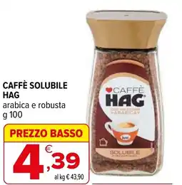 Iperal Caffè solubile HAG offerta