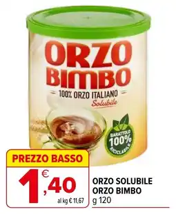 Iperal Orzo solubile ORZO BIMBO offerta