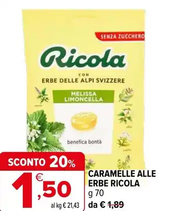 Iperal Caramelle alle erbe RICOLA offerta