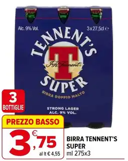 Iperal Birra TENNENT'S SUPER offerta