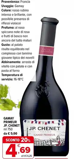 Iperal Gamay primeur JP. CHENET offerta