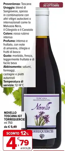 Iperal Novello toscana IGT TORREQUERCIE offerta