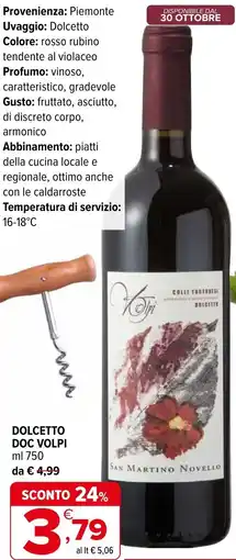 Iperal Dolcetto DOC VOLPI offerta