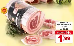 Iperal Pancetta piacentina DOP offerta