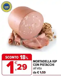 Iperal Mortadella igp con pistacchi offerta