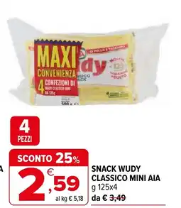 Iperal Snack wudy classico mini AIA offerta