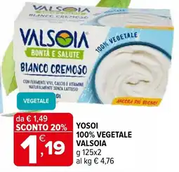 Iperal Yosoi 100% vegetale VALSOIA offerta