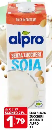 Iperal Soia senza zuccheri aggiunti ALPRO offerta