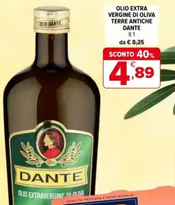 Iperal Olio extra vergine di oliva terre antiche DANTE offerta