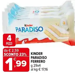 Iperal Kinder paradiso ferrero offerta