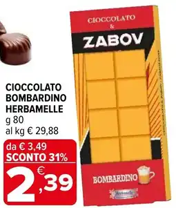 Iperal Cioccolato bombardino HERBAMELLE offerta