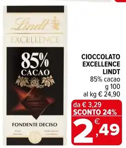 Iperal Cioccolato excellence LINDT offerta