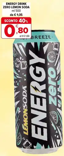 Iperal Energy drink zero lemon soda offerta