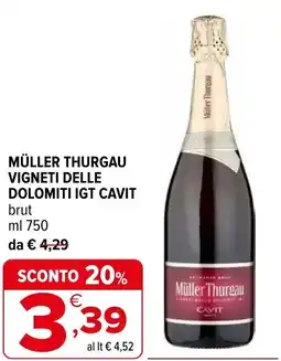 Iperal Müller thurgau vigneti delle dolomiti IGT CAVIT offerta