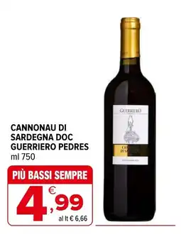 Iperal Cannonau di sardegna doc GUERRIERO PEDRES offerta