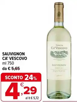 Iperal Sauvignon CA' VESCOVO offerta