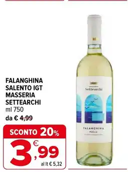 Iperal Falanghina salento IGT masseria SETTEARCHI offerta