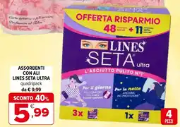 Iperal Assorbenti con ali lines seta ultra offerta