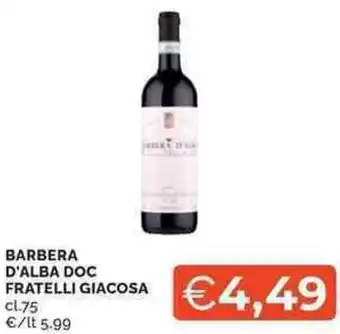 Mercatò Local Barbera d'alba doc fratelli giacosa offerta
