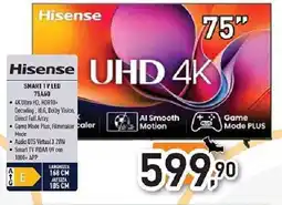 Unieuro Hisense SMART TV LED 75A60 offerta