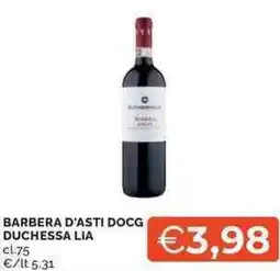 Mercatò Local Barbera d'asti docg DUCHESSA LIA offerta
