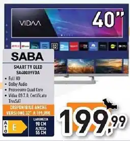 Unieuro SABA SMART TV QLED SA40089VDA offerta
