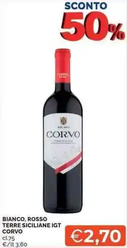 Mercatò Local Bianco, rosso terre siciliane igt CORVO offerta