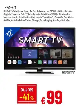 IperFamila INNO-HIT Ih32wb2k Televisore Smart Tv Con Schermo Led 32" Hd offerta