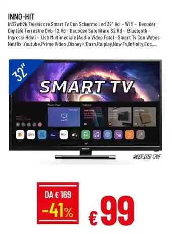 INNO-HIT Ih32wb2k Televisore Smart Tv Con Schermo Led 32" Hd