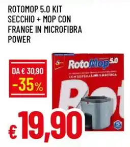 IperFamila Rotomop 5.0 kit secchio + mop con frange in microfibra power offerta
