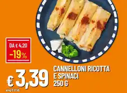 IperFamila Cannelloni ricotta e spinaci offerta