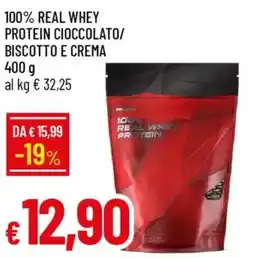 IperFamila 100% real whey protein cioccolato/ biscotto e crema offerta