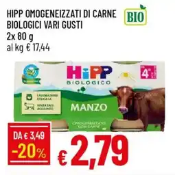 IperFamila Hipp omogeneizzati di carne bio biologici offerta