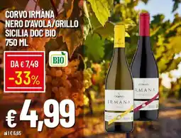 IperFamila Corvo irmana nero d'avola/grillo sicilia doc bio offerta