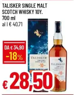 IperFamila Talisker single malt scotch whisky 10y. offerta