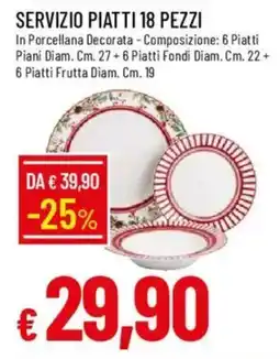 IperFamila Servizio piatti 18 pezzi offerta
