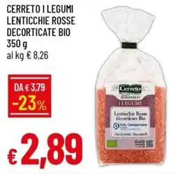 IperFamila Cerreto i legumi lenticchie rosse decorticate bio offerta