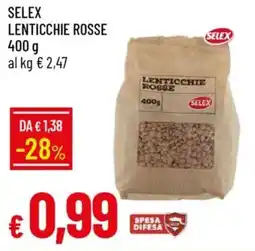 IperFamila Selex lenticchie rosse offerta