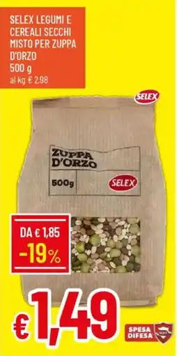 IperFamila Selex legumi e cereali secchi misto per zuppa d'orzo offerta