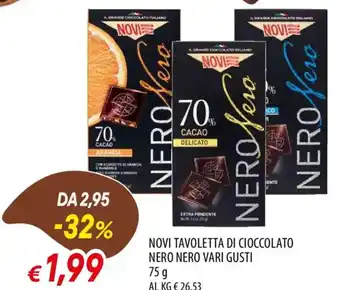 Novi tavoletta di cioccolato nero nero