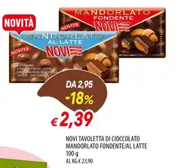 IperFamila Novi tavoletta di cioccolato mandorlato fondente/al latte offerta