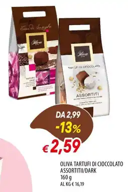 IperFamila Oliva tartufi di cioccolato assortitii/dark offerta