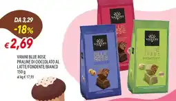 IperFamila Vanini blue rose praline di cioccolato al latte/fondente/bianco offerta