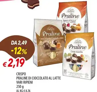 Crispo praline di cioccolato al latte vari ripieni