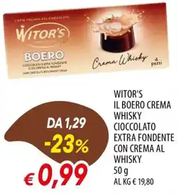 IperFamila Witor's il boero crema whisky cioccolato extra fondente con crema al whisky offerta