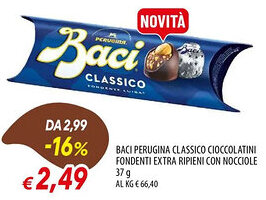 IperFamila Baci perugina classico cioccolatini fondenti extra ripieni con nocciole offerta