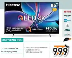 Unieuro Hisense 85E7QING PRO TV QLED 144Hz 85" 4K offerta