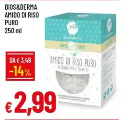 IperFamila Bios&derma amido di riso puro offerta