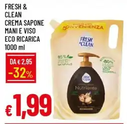 IperFamila Fresh & clean crema sapone mani e viso eco ricarica offerta